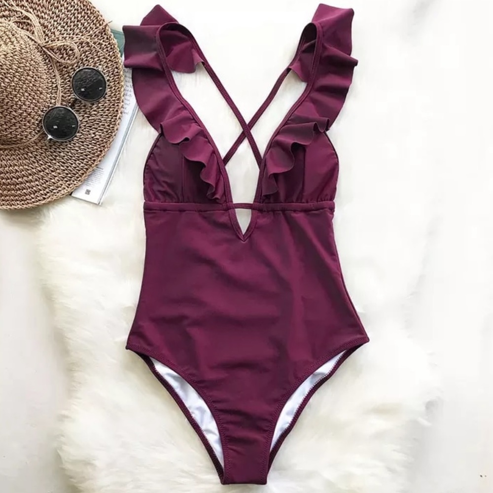 LAINA Burgundy One Piece - Picture 6 of 8